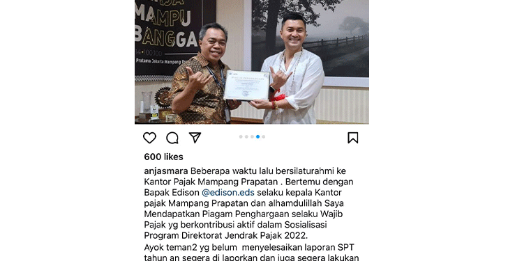Anjasmara Dapat Apresiasi Kantor Pajak