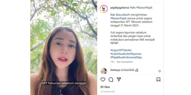 Aura Kasih Ajak Lapor SPT Tahunan dan Validasi NIK Jadi NPWP