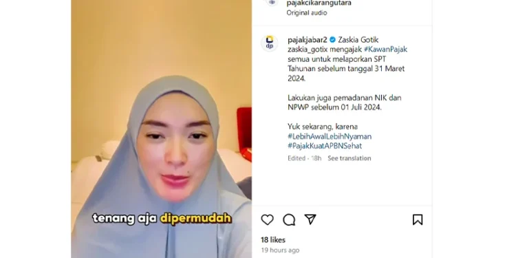 Zaskia Gotik Ajak Lapor SPT Tahunan dan Padankan NIK sebagai NPWP