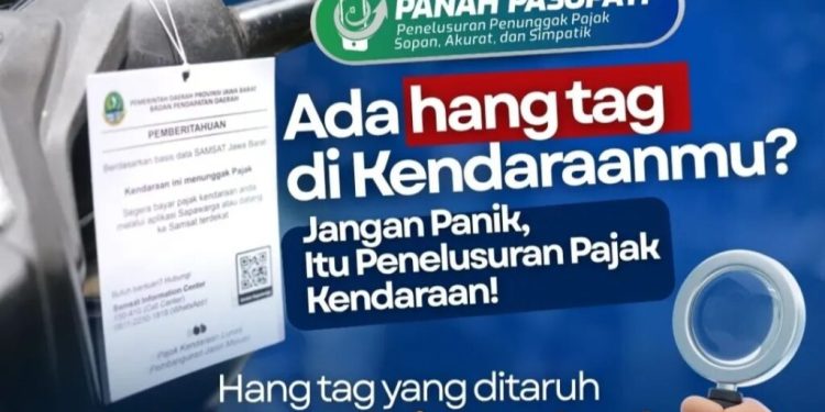 Kendaraan Penunggak Pajak Dipasangi Hang Tag di Jabar